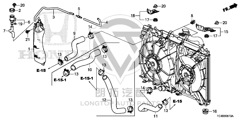 Radiator Bracket (Upper Right) 74171-T7J-H00 74171T7JH00 for Honda