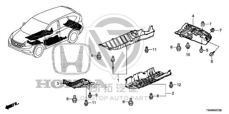 Chassis Lower Guard Plate (Front) 74620-T0A-A0 74620T0AA00 for Honda