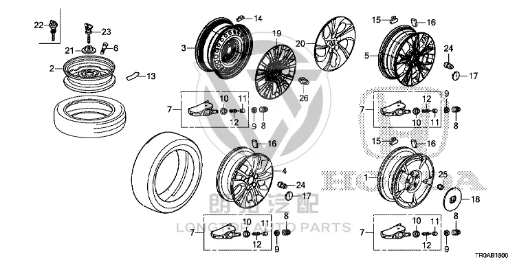 Spare Tire Mounting Screw 74654-SE0A0 74654SE0A0 for Honda