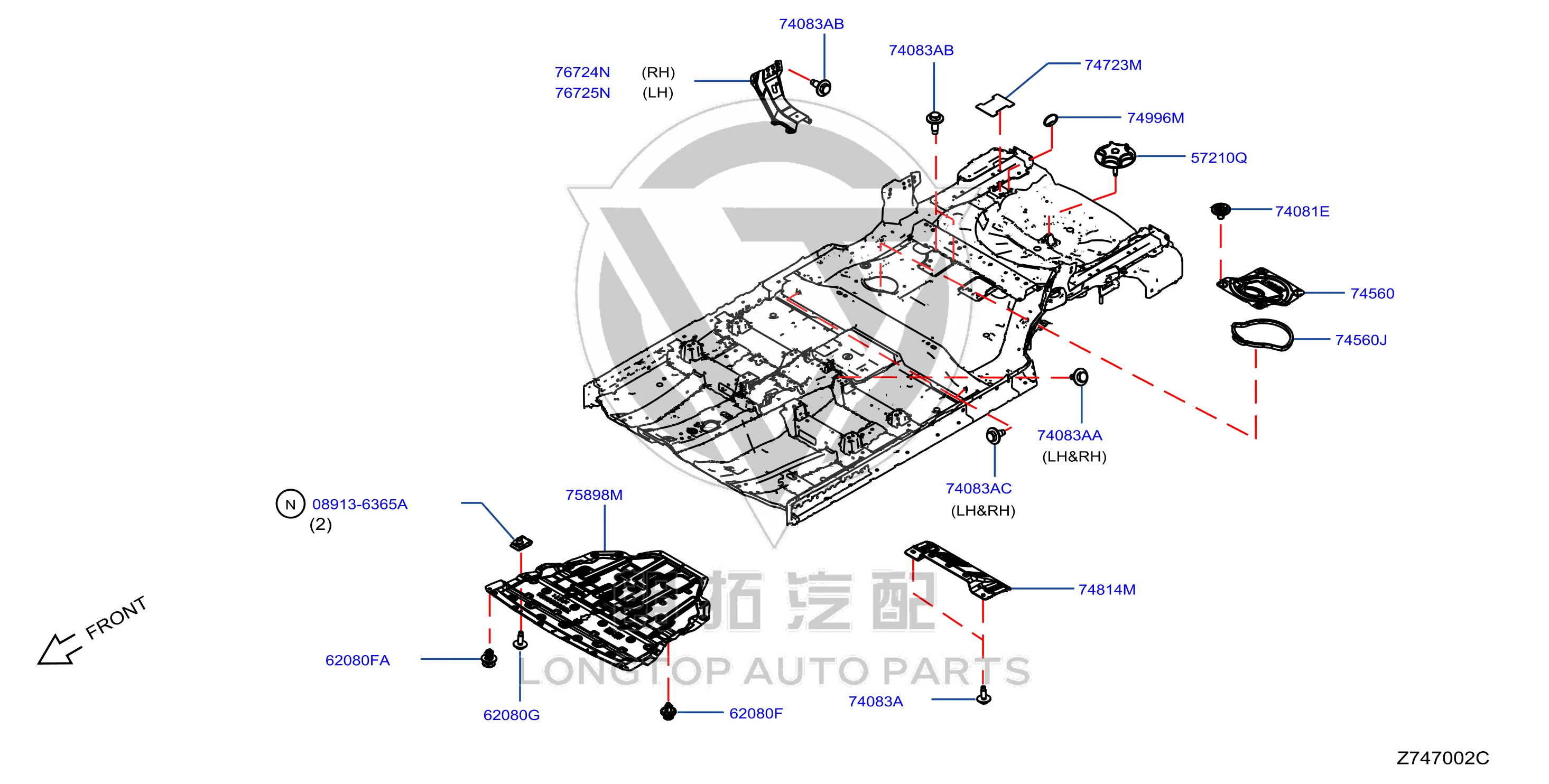 Spare Tire Mounting Screw 74810-2DM1A 748102DM1A for Infiniti