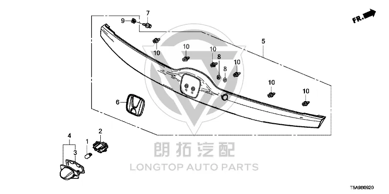 Tailgate Trim Strip 74890-T5HH0 74890T5HH0 for Honda