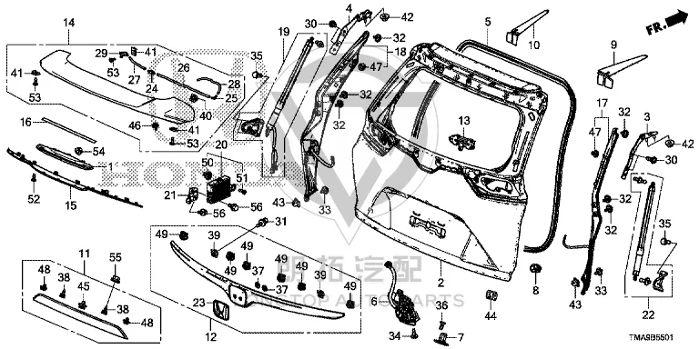 Tailgate Trim Strip 74895-TMAH01 74895TMAH01 for Honda