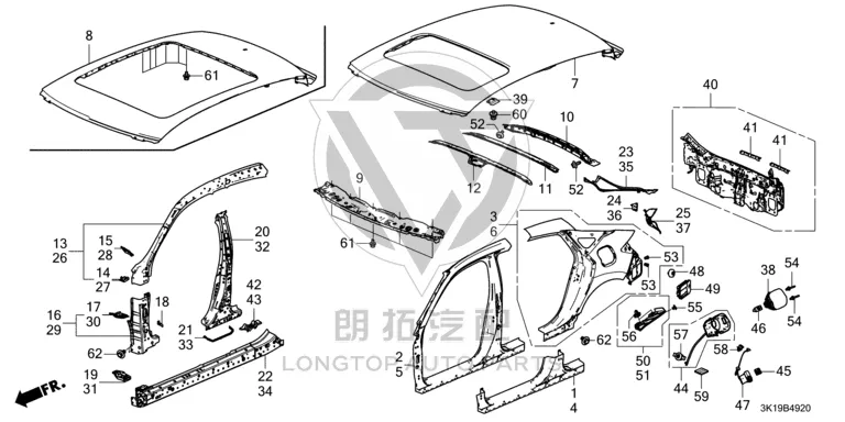 Rear Bumper Air Vent Left 75450-TRNH0 75450TRNH02 for Honda