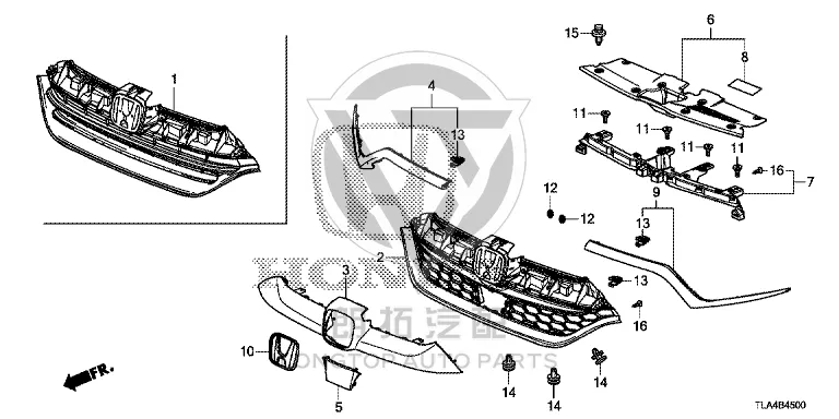 Grille Bracket 71127-TLAA00 71127TLAA00 for Honda