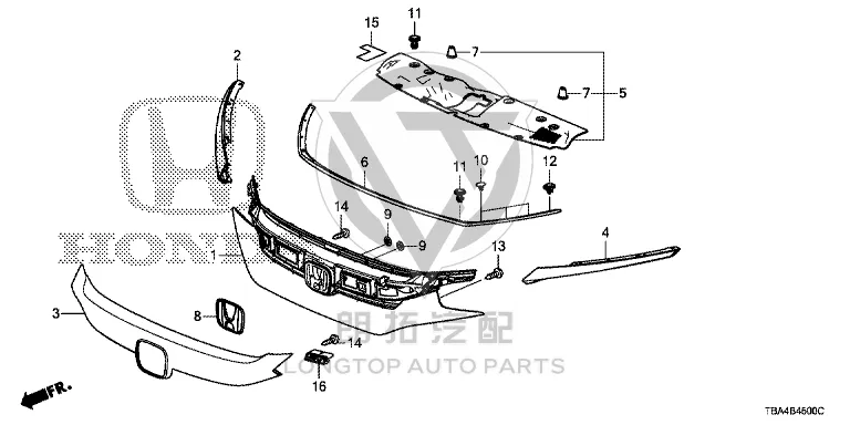 Front Emblem Logo 75700-TBAA0 75700TBAA00 for Honda