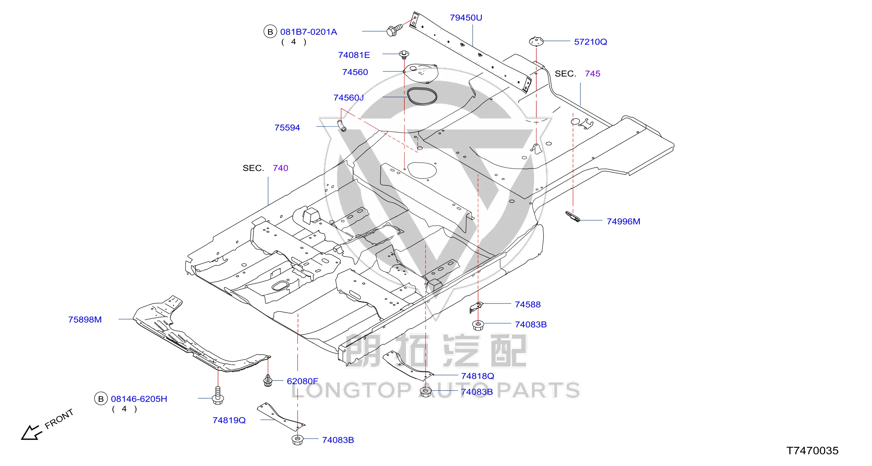 Engine Underbody Guard 75892-3DN0A 758923DN0A for Nissan