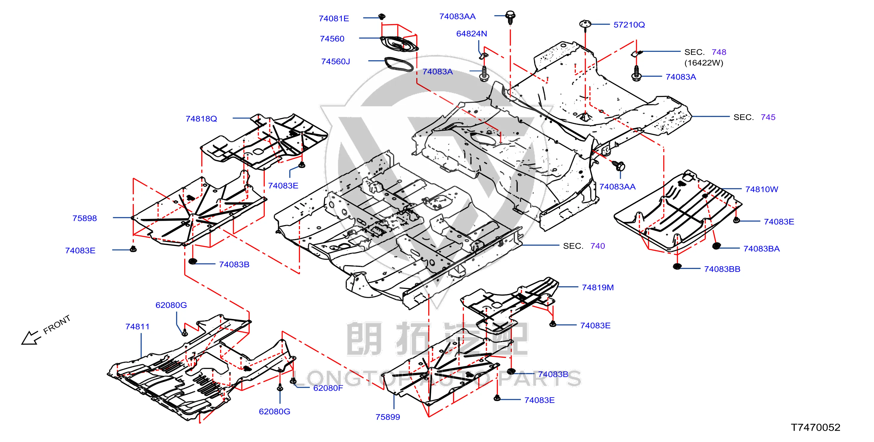 Engine Underbody Guard 75892-6LA0A 758926LA0A for Nissan