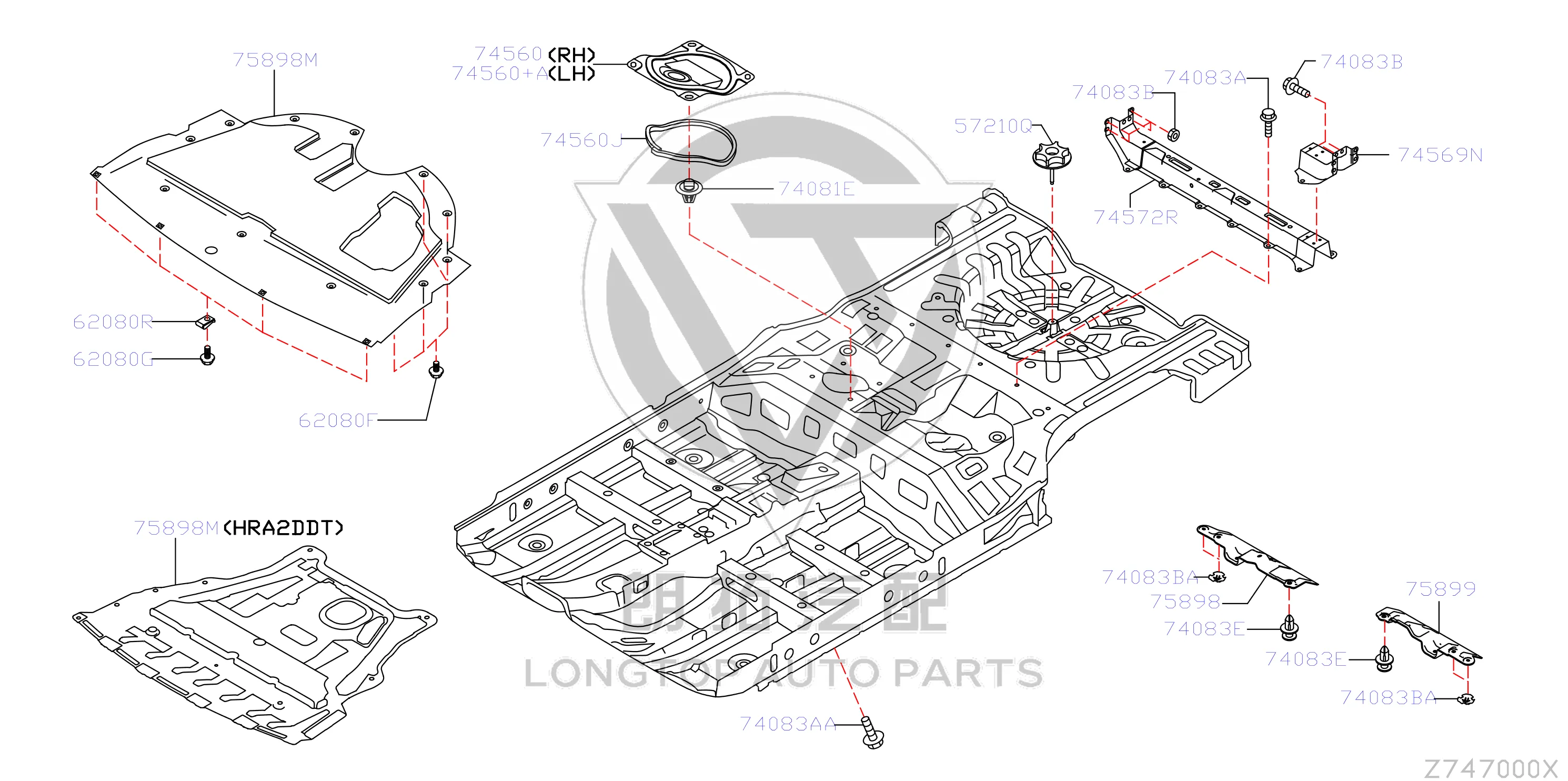 Engine underbody guard 75892-DF30A 75892DF30A for Nissan