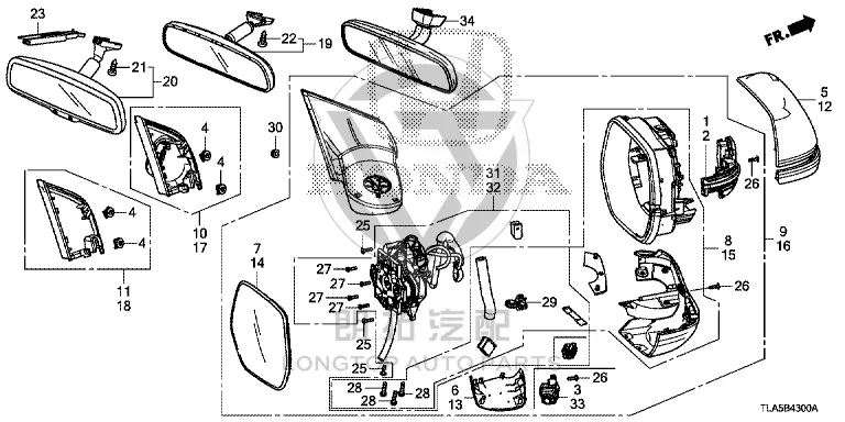 Rearview Mirror Housing Left 76251-T0AU0 76251T0AU0 for Honda