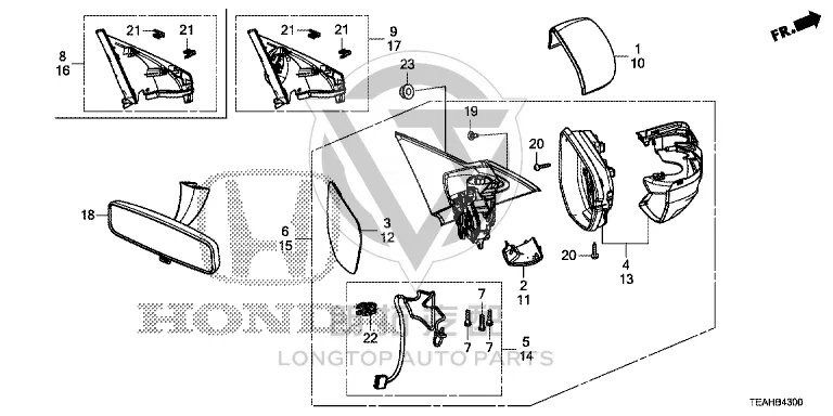 Rearview Mirror Housing Left 76251-TBAA2 76251TBAA2 for Honda
