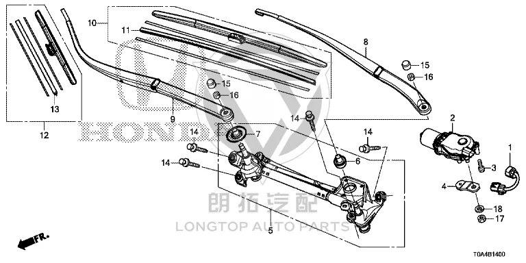Front Windshield Wiper Blade 76630-T0AA0 76630T0AA0 for Honda