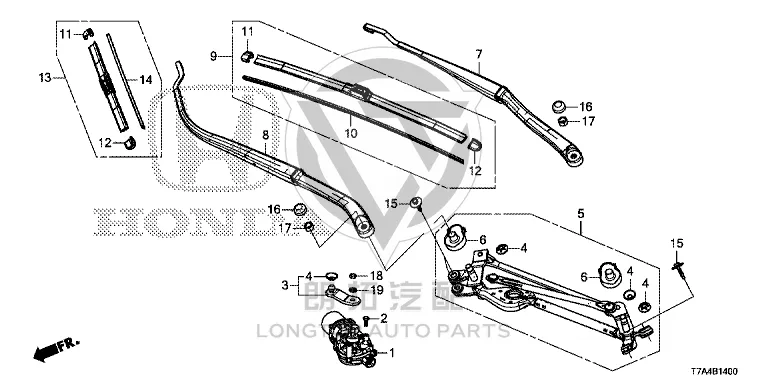 Front Windshield Wiper Blade (Left) 76620-T7JH03 76620T7JH03 for Honda