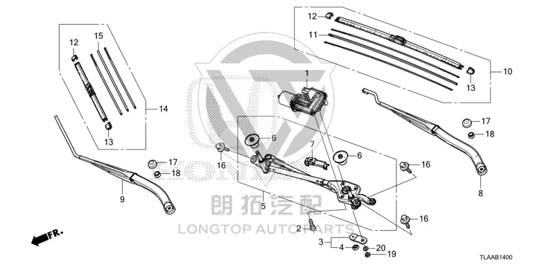 Front windshield wiper blade (left) 76620-TLAA02 76620TLAA02 for Honda