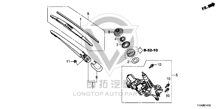 Tailgate Glass Wiper Blade 76730-THAH0 76730THAH0 for Honda