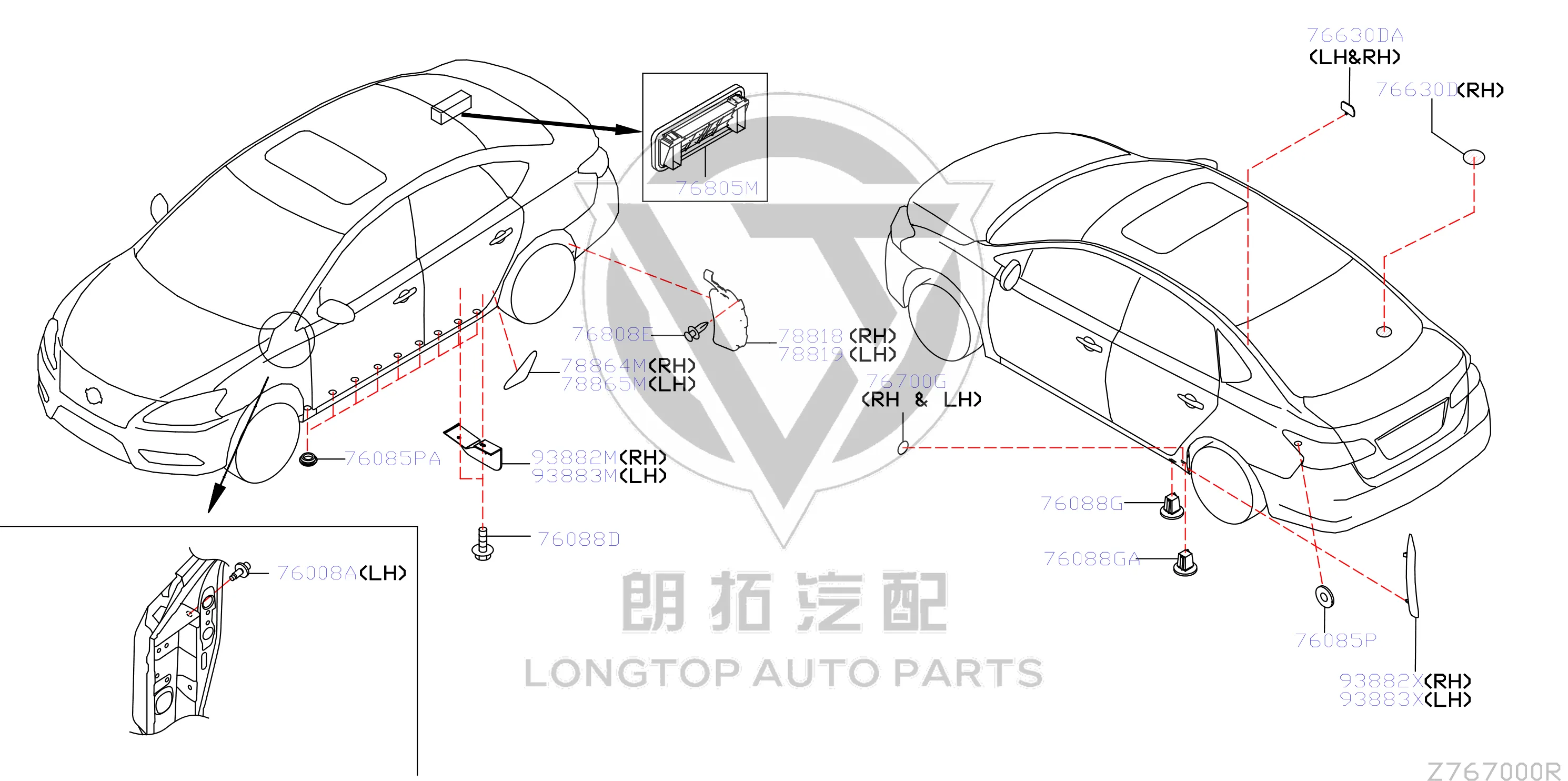 Rear Fender Liner Left 78819-3RA0A 788193RA0A for Nissan