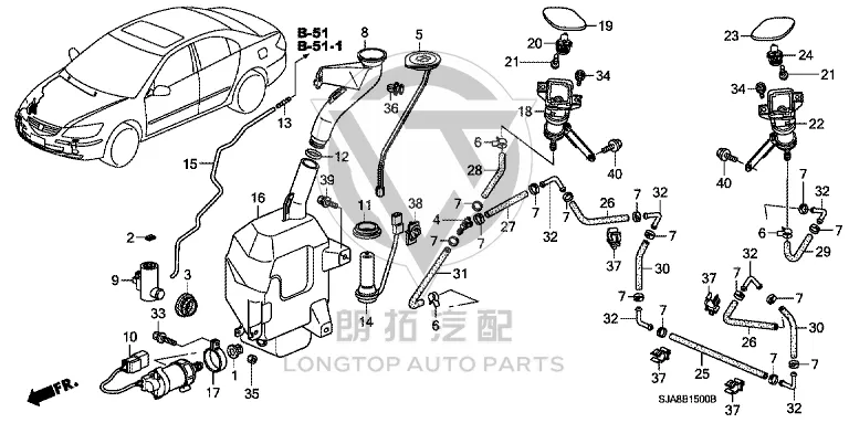 Headlight Washer Pump 76806-S5AS0 76806S5AS01 for Honda