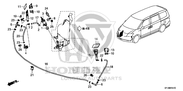 Headlight Washer Nozzle (Left) 76889-SYJH01 76889SYJH01 for Honda