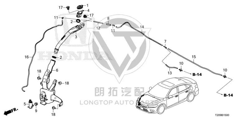 Front Windshield Washer Fluid Reservoir 76808-T31H0 76808T31H01 for Honda