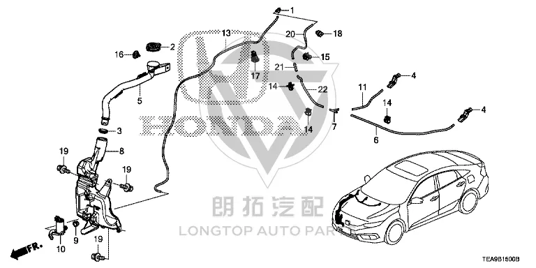 Windshield Washer Fluid Filler Neck 76812-TEAT01 76812TEAT01 for Honda