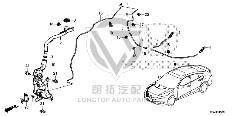 Front Windshield Washer Fluid Reservoir 76841-TEAT0 76841TEAT01 for Honda