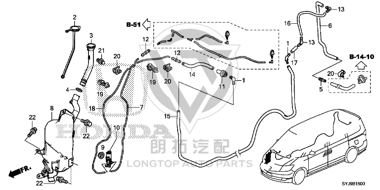 Rear-window glass wiper washer pump 76846-TK6A02 76846TK6A02 for Honda