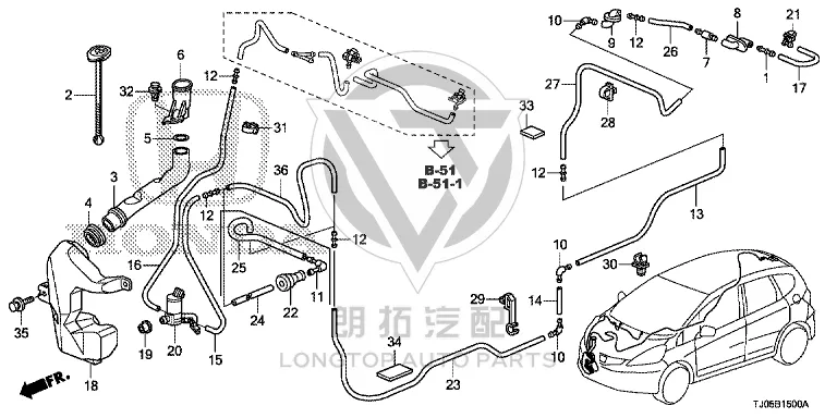 Rear-window glass wiper washer pump 76846-TF001 76846TF001 for Honda