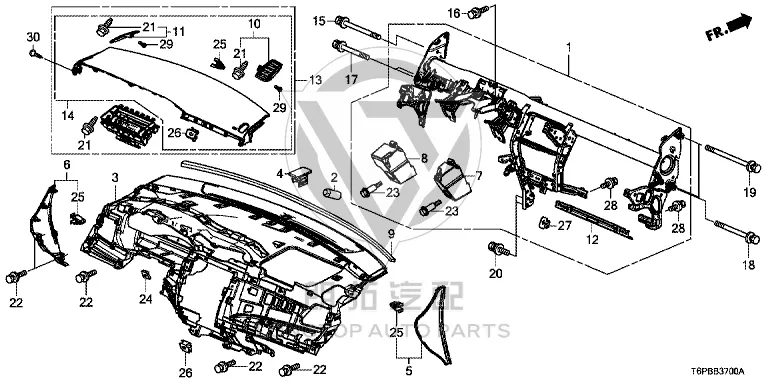 Dashboard housing 77103-T6P-H01ZA 77103T6PH01ZA for Honda
