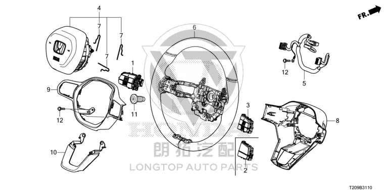 Driver's Airbag 77801-T20Q8 77801T20Q81ZA for Honda