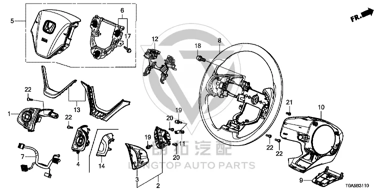 Driver's Airbag 77810-T0AK8 77810T0AK83ZA for Honda