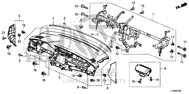 Dashboard housing 77100-TJ7H0 77100TJ7H00ZA for Honda