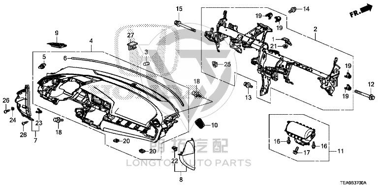 Dashboard Housing 77100-TETH0 77100TETH00ZA for Honda