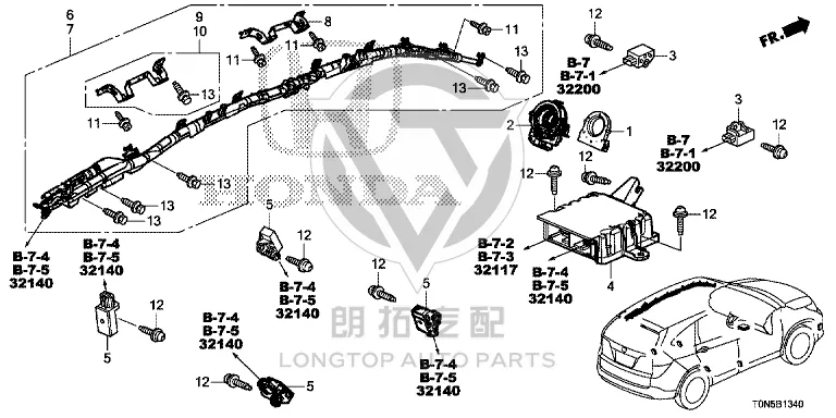 Front Airbag Sensor 77930-T0A-J21 77930T0AJ21 for Honda