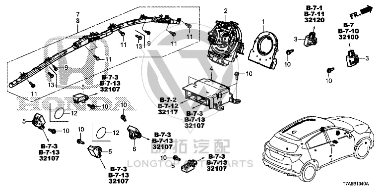 Front Airbag Sensor 77930-T6A-J21 77930T6AJ21 for Honda