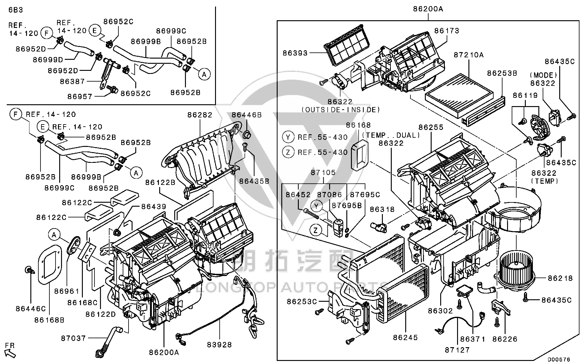 Evaporator Core 7810A-297 7810A297 for Mitsubishi GF2W