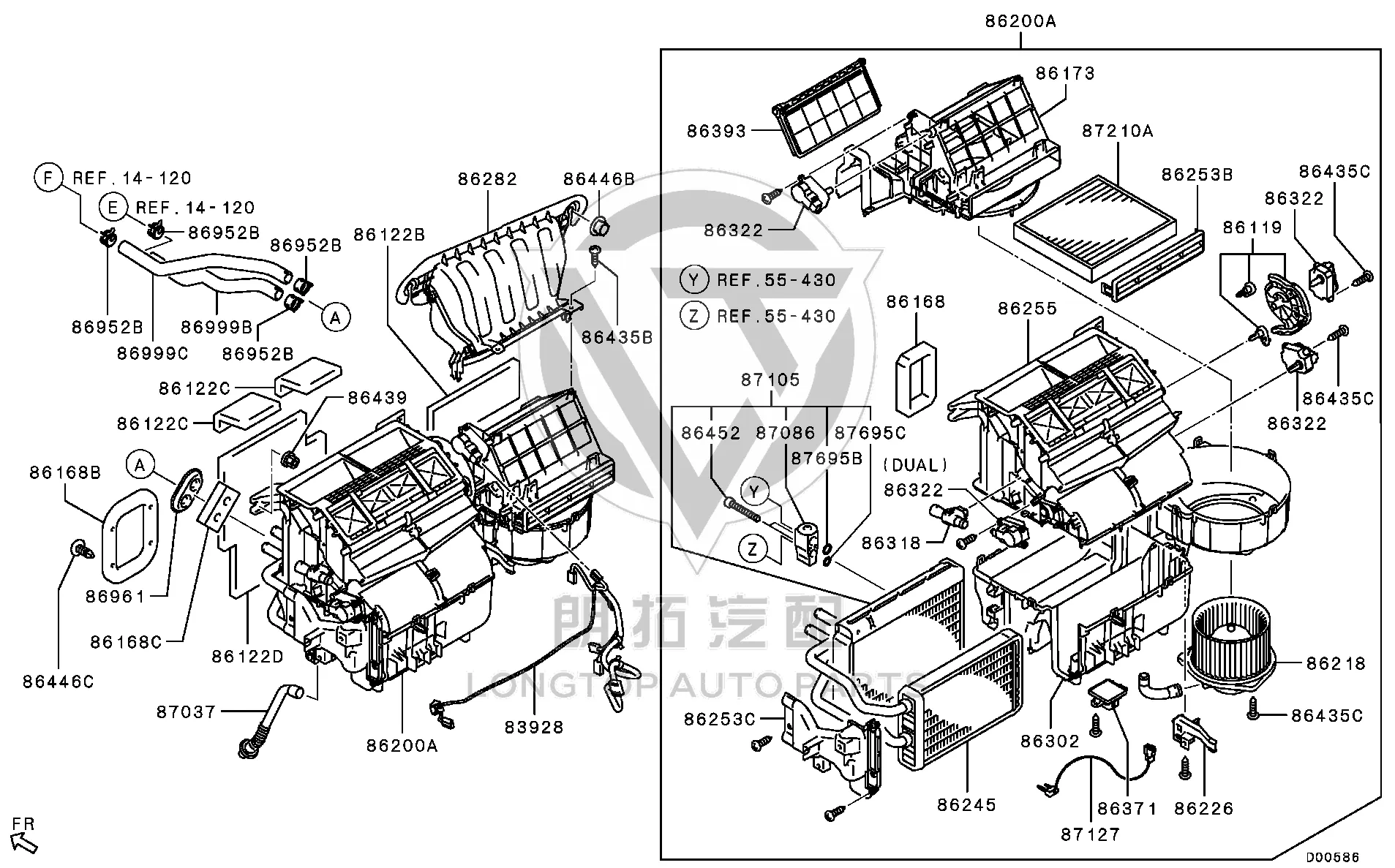 Air Conditioning Compartment 7803A-114 7803A114 for Mitsubishi GF7W