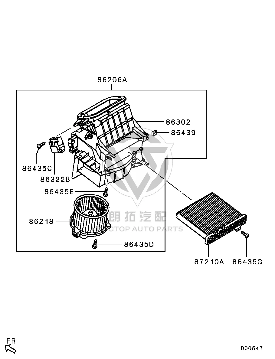 Air Conditioning Compartment 7803A-028 7803A028 for Mitsubishi V87W