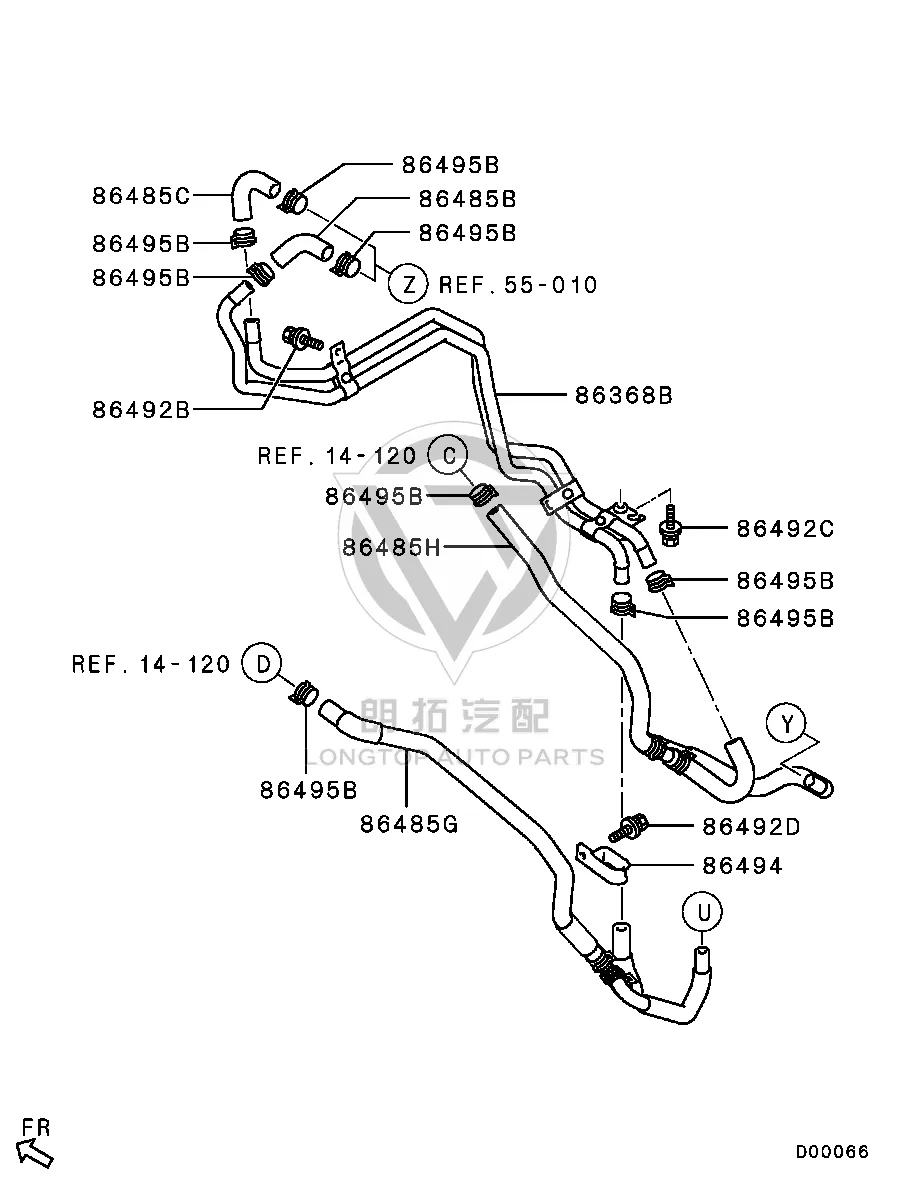 Rear Heating Pipe Warm-up 7805A-104 7805A104 for Mitsubishi V93W