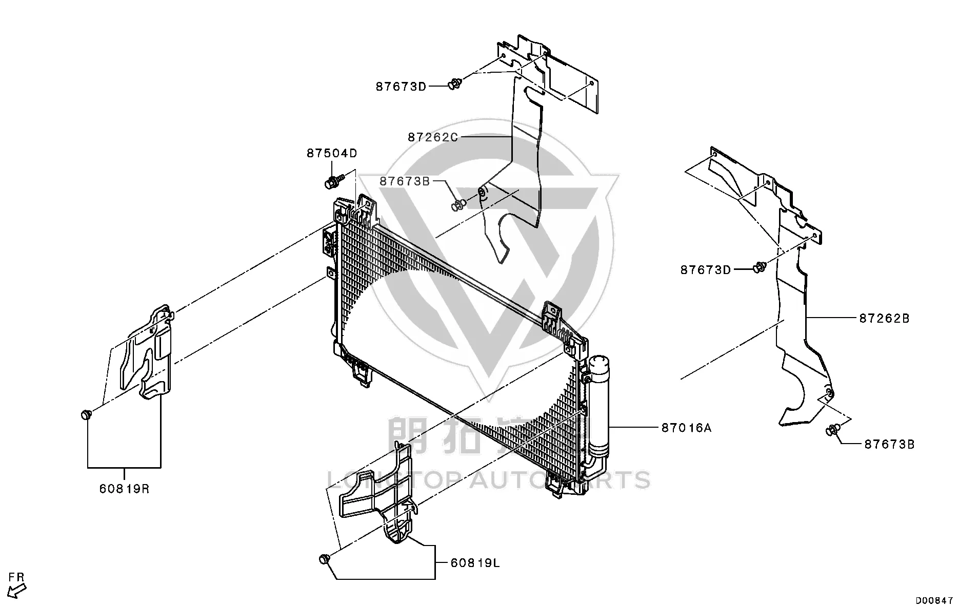 Radiator Side Guide Plate (Left) 7812A-431 7812A431 for Mitsubishi GK1W