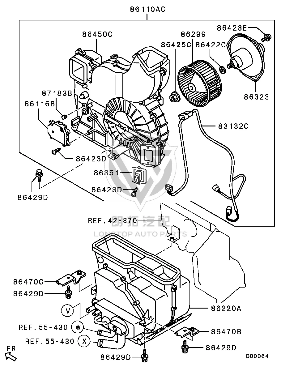 Rear Blower Assembly 7840A-045 7840A045 for Mitsubishi V97W