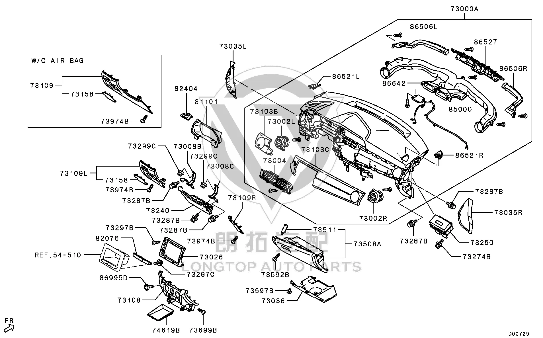 Dashboard housing 8000A-011XA 8000A011XA for Mitsubishi GA1W