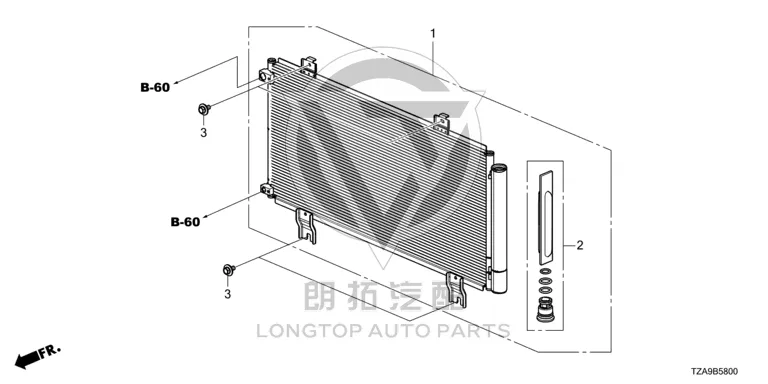 Condenser 80100-T04-M02 80100T04M02 for Honda
