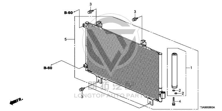 Condenser 80100-T5LT01 80100T5LT01 for Honda