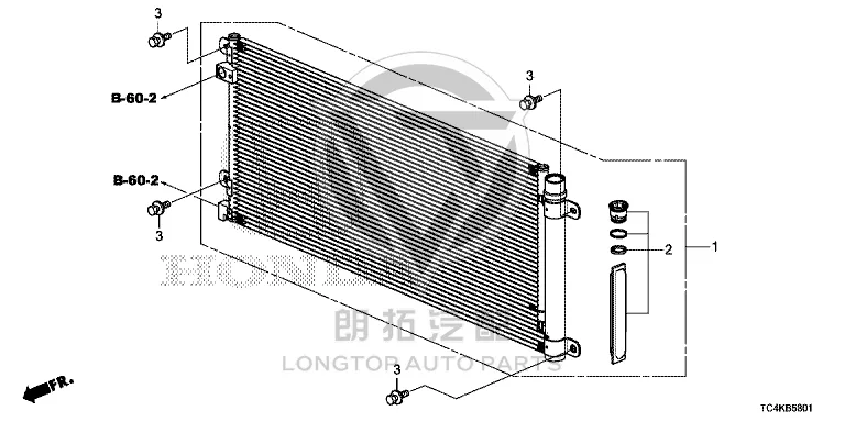Condenser 80100-TFSJ0 80100TFSJ01 for Honda