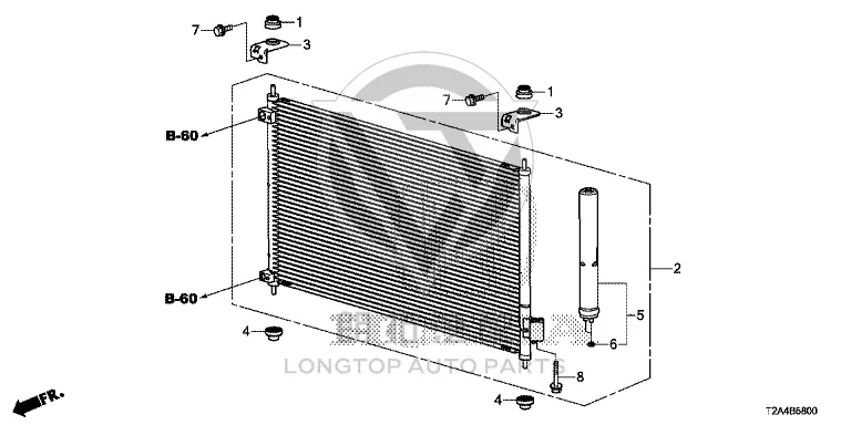 Condenser Mounting Adhesive (Upper) 80107-SZH00 80107SZH000 for Honda