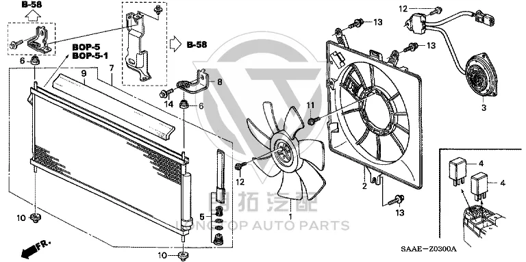 Condenser 80110-SAA01 80110SAA013 for Honda