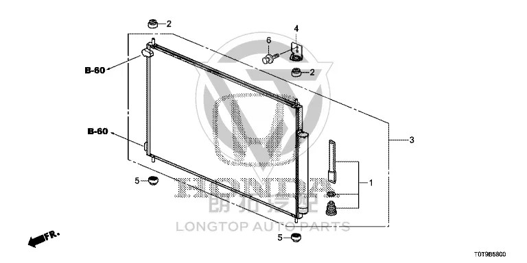 Condenser 80110-T0T-H01 80110T0TH01 for Honda