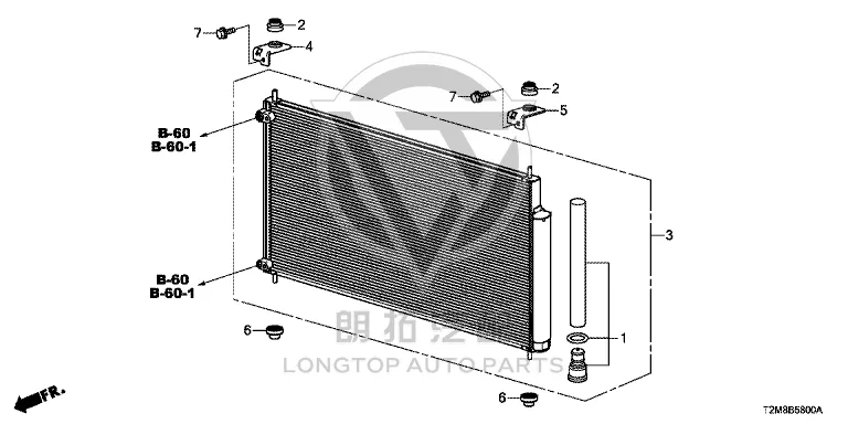 Condenser 80110-T2JH0 80110T2JH0 for Honda