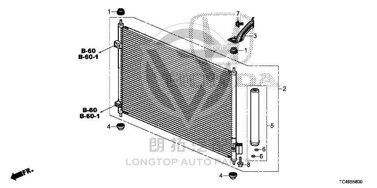Condenser 80110-T7AJ0 80110T7AJ01 for Honda