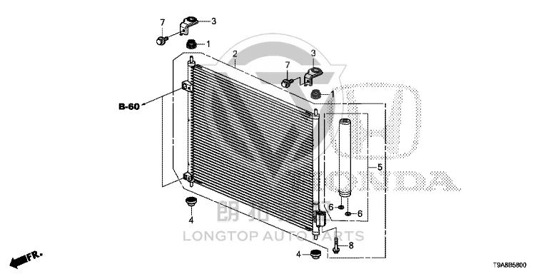 Condenser 80110-T9AT0 80110T9AT01 for Honda