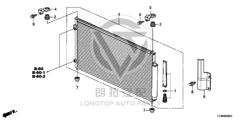 Condenser 80110-TB001 80110TB0013 for Honda Accord
